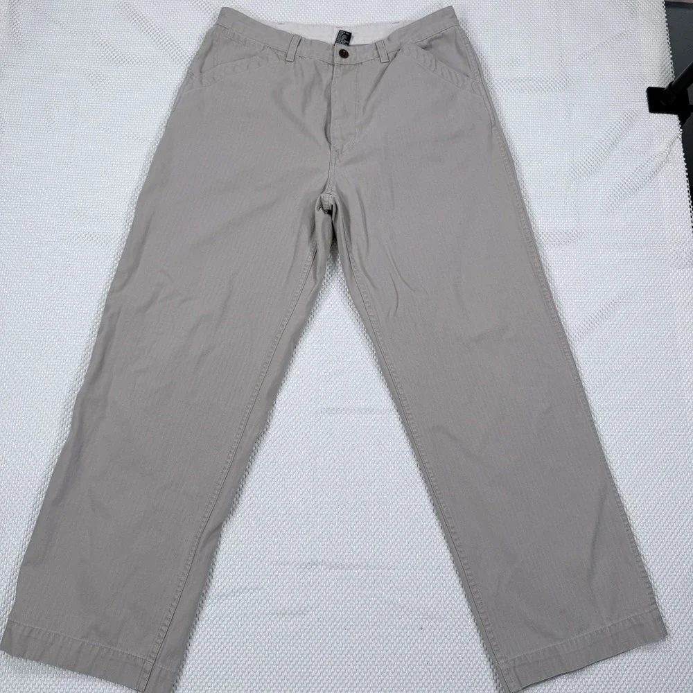 Polo Ralph Lauren Sport Workwear Mens 34x32 Herringbone Pants Khaki Vintage